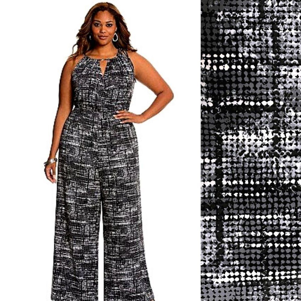 LANE BRYANT Halter Top STRETCH Jumpsuit 1X 22 24